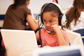 Student using laptop